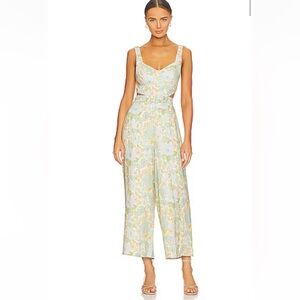 NWT SANCIA Anthropologie x Revolve Antea Jumpsuit L Sadie Floral Linen SOLD OUT